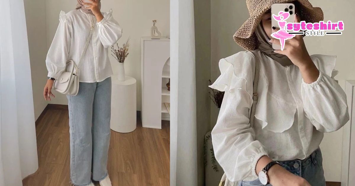 Atasan linen ruffle untuk gaya minimalis elegan