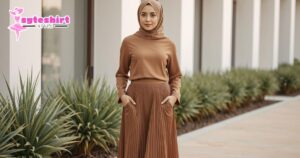 Rok plisket hijab warna earth tone