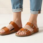 Sandal Kulit Earth Tone Gaya Natural Sandal kulit lokal warna earth tone